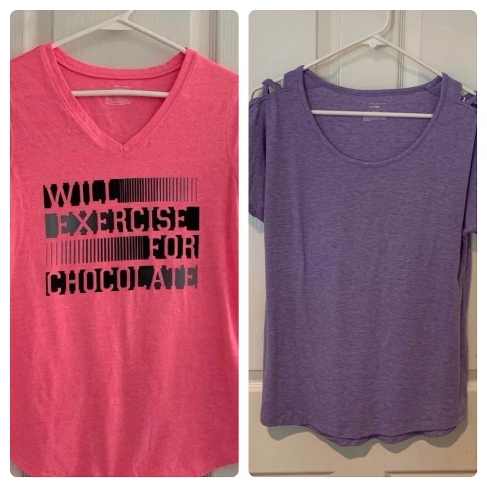 🎁Tek Gear DryTek Workout Tops Lot Size Small Pink Exercise Chocolate